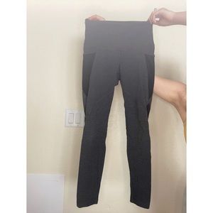 dark gray leggings with mesh detailing